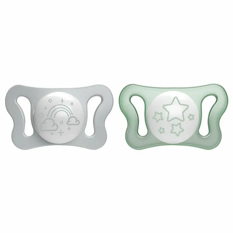 Set 2 suzete bebelusi, Chicco, Physio Forma, Silicon moale, Fara BPA, Sterilizabil la microunde, 0-2 luni, Verde
