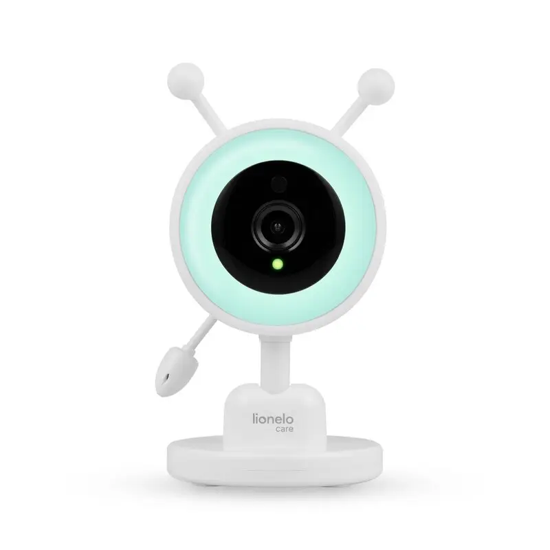 Video monitor, Lionelo, Babyline 3.4, Ecran LCD de 3.5 inch, Raza de actiune pana la 300 m, Conectare 4 camere, Autonomie 8 h, Lampa RGB incorporata, Cantece de leagan, Zoom 4X, Mod nocturn, Alb