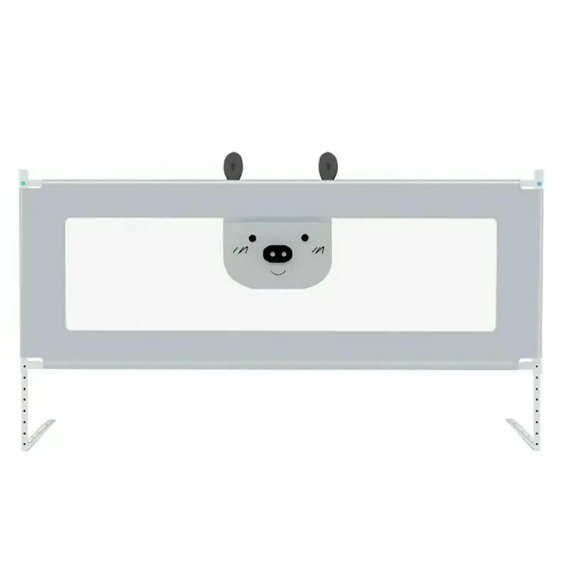 Bariera protectie pat, Primabobo, Bears, XXL, Culisanta, Cu inaltime reglabila 68-98 cm, 140 cm, Gri