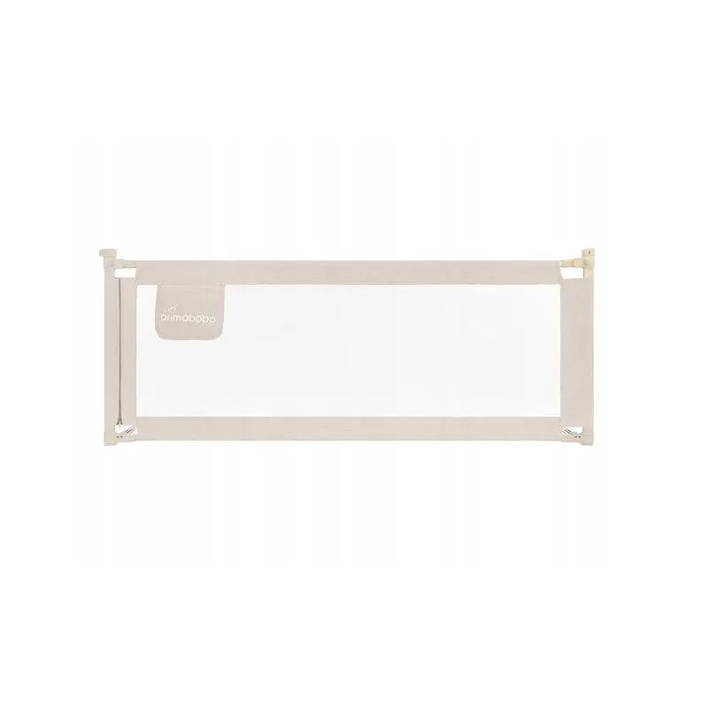 Protectie laterala pat, Primabobo, Classic, 160 cm, Inaltime reglabila 73-92 cm, Cu plasa respirabila, Prevazuta cu un buzunar, Bej