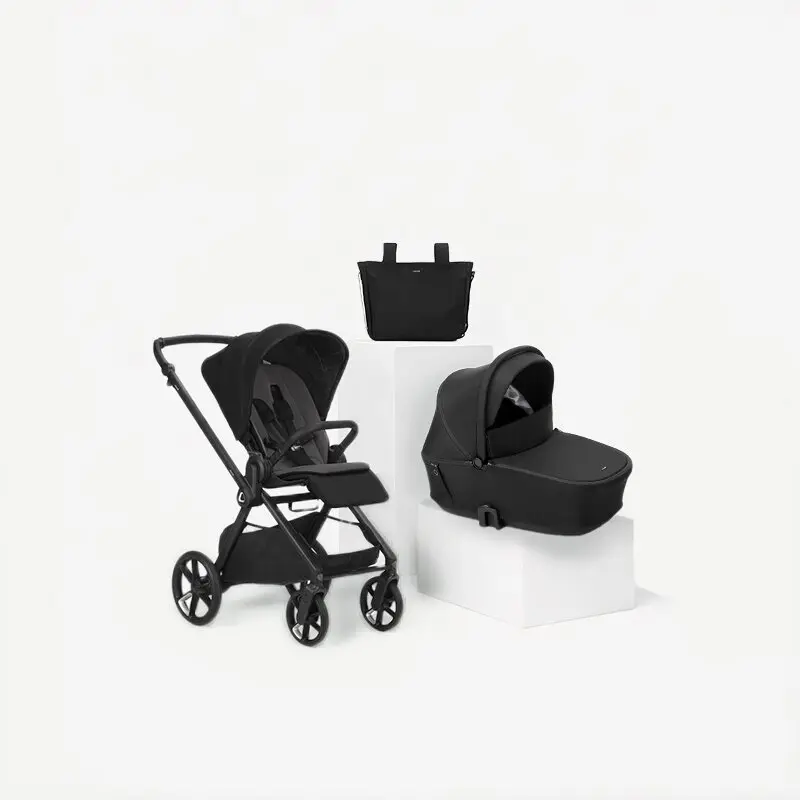 Carucior 2 in 1, Jane, Muum 5, Premium, Cadru din aluminiu, Cu landou, Reversibil, Pana la 22 kg, Conform cu EN 1888-2:2018+A1:2023, Coal