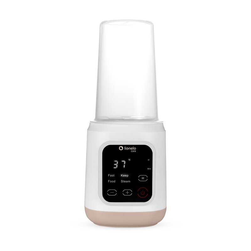Incalzitor biberoane, Lionelo, ThermUp 3.0, 6 in 1, Incalzire, Decongelare, Sterilizare, Mentinerea temperaturii, 400 W, 35-100°C, Panou de comanda tactil, Fara BPA, Oprire automata, Placa de incalzire din teflon, Alb
