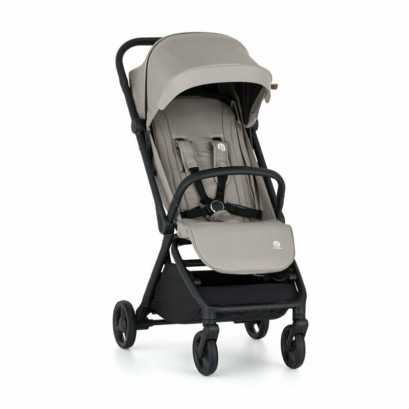 Carucior sport, Petite&Mars, Flip, Pliere compacta cu o mana, Spatar reglabil pana la pozitie de somn, Suport picioare reglabil, Copertina extensibila cu protectie UPF50+, Pana la 22 kg, 0 luni+, Gri