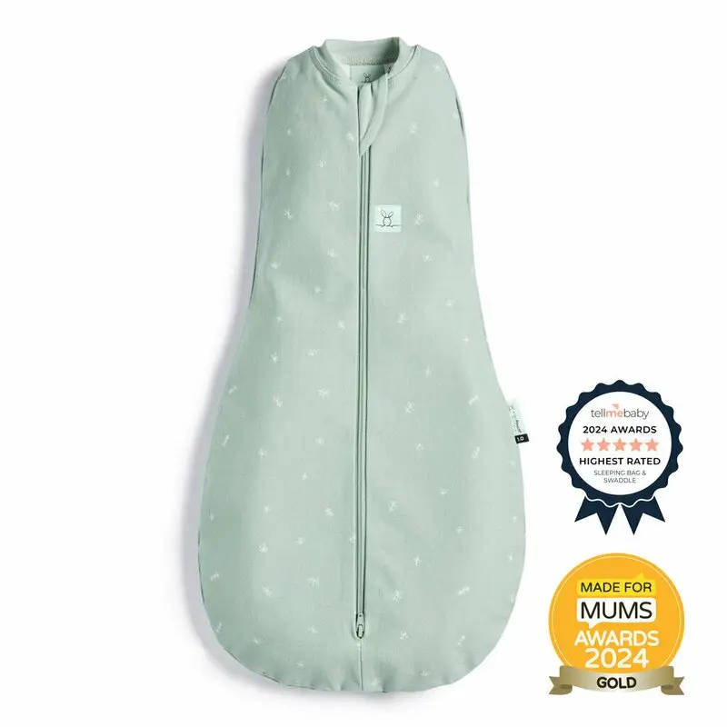Sistem de infasat si sac de dormit, ErgoPouch, 2 in 1, 6-12 luni, 8-10 kg, TOG 1, Bumbac organic, Fermoar bidirectional, Transformabil, Lavabil la masina, Certificat non-toxic, Premiat in Australia, Verde