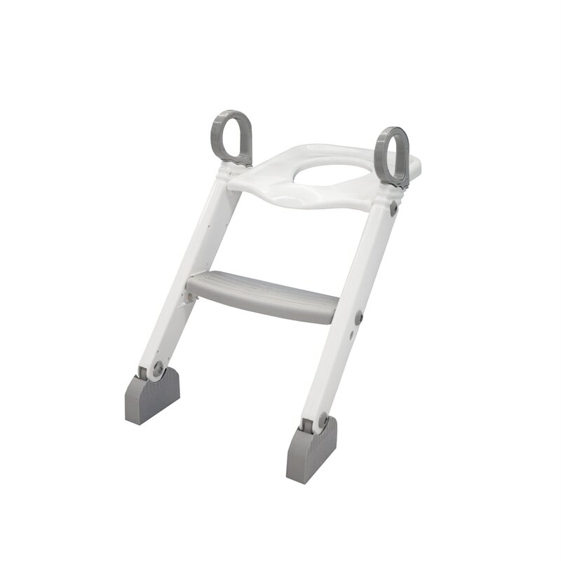 Reductor cu scarita, BabyTrold, Pentru toaleta, Sezut ergonomic, 40x40x37 cm, Alb