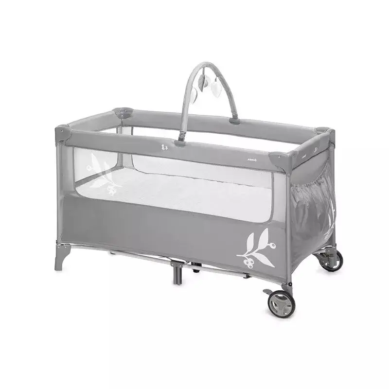 Patut pliant, Jane, Duo Level, Cu roti, Cu arcada cu jucarii, Geanta de transport, Cu doua nivele, Conform standardelor europene EN 716-1:2017+AC:2019EN 16890:2017 + A1:2021, Mist