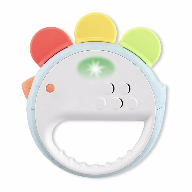 Jucarie muzicala, Skip Hop, Feelin' Clucky, Multifunctionala, Moduri tamburina si pian, Lumini multicolore, Maner usor de prins, 6 luni+, Multicolor