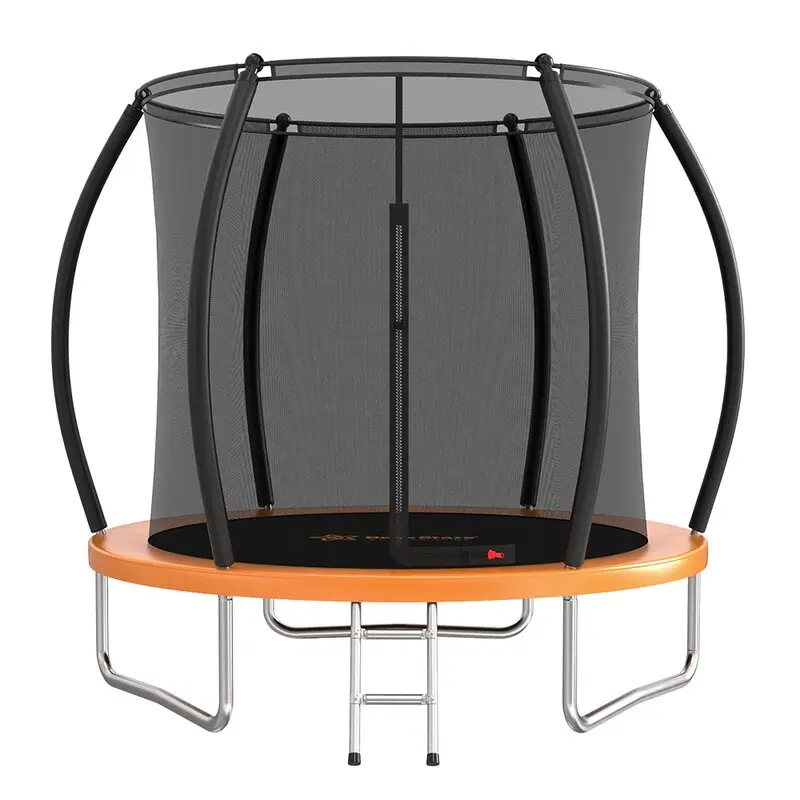 Trambulina, Bebe Stars, Pentru copii, 245 cm, Cu plasa interioara si scara, Cadru galvanizat, 3 ani+, Conform cu EN 71-14:2018 CE, Negru