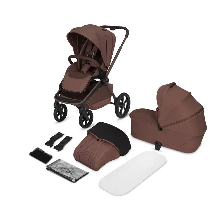Carucior 2 in 1, Lionelo, Freya, Landou si salteluta ventilate, Pliabil, Reglare spatar-3 pozitii, Suport de picioare-4 pozitii, Maner reglabil-3 pozitii, Adaptori inclusi compatibili cu Cybex, Maxi-Cosi, Kiddy, Avionaut, Sustine 22 kg, 0luni+, Maro