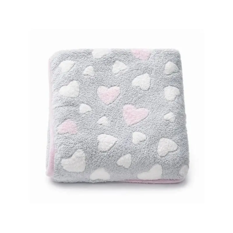 Paturica bebe, New Baby, 80x90 cm, Pufoasa, Pink Heart