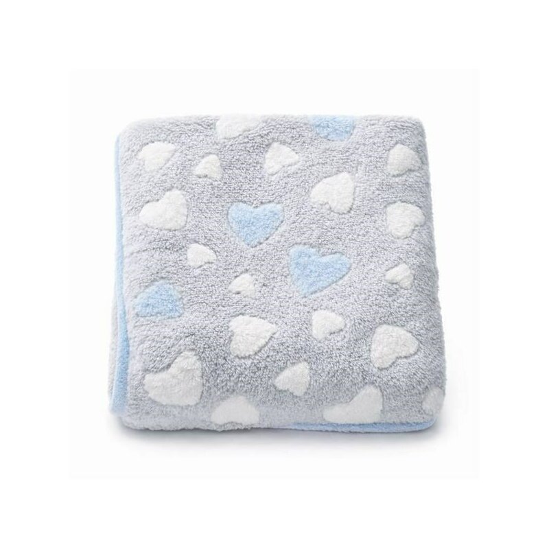 Paturica bebe, New Baby, 80x90 cm, Pufoasa, Blue Heart