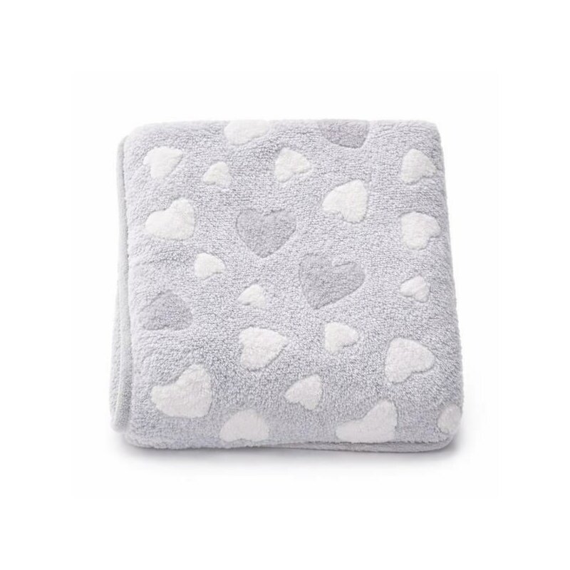 Paturica bebe, New Baby, 80x90 cm, Pufoasa, Grey Heart