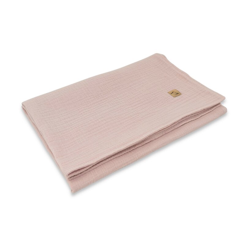 Paturica moale, Qmini, 75x100 cm, Din muselina dubla, Powder Pink