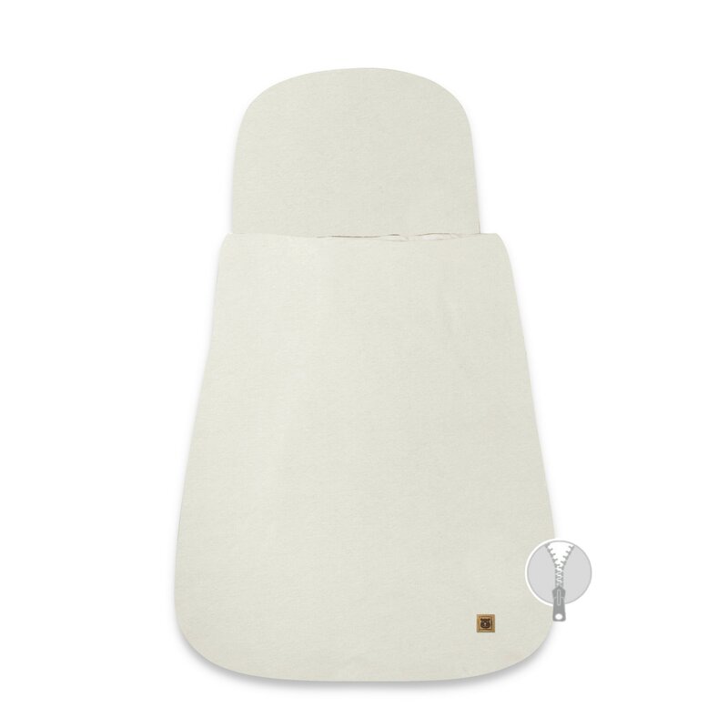 Sac de dormit multifunctional, MimiNu, Pentru patut, landou sau cosulet, Din bumbac interlock plin, Materiale certificate Oeko Tex Standard 100, Beige