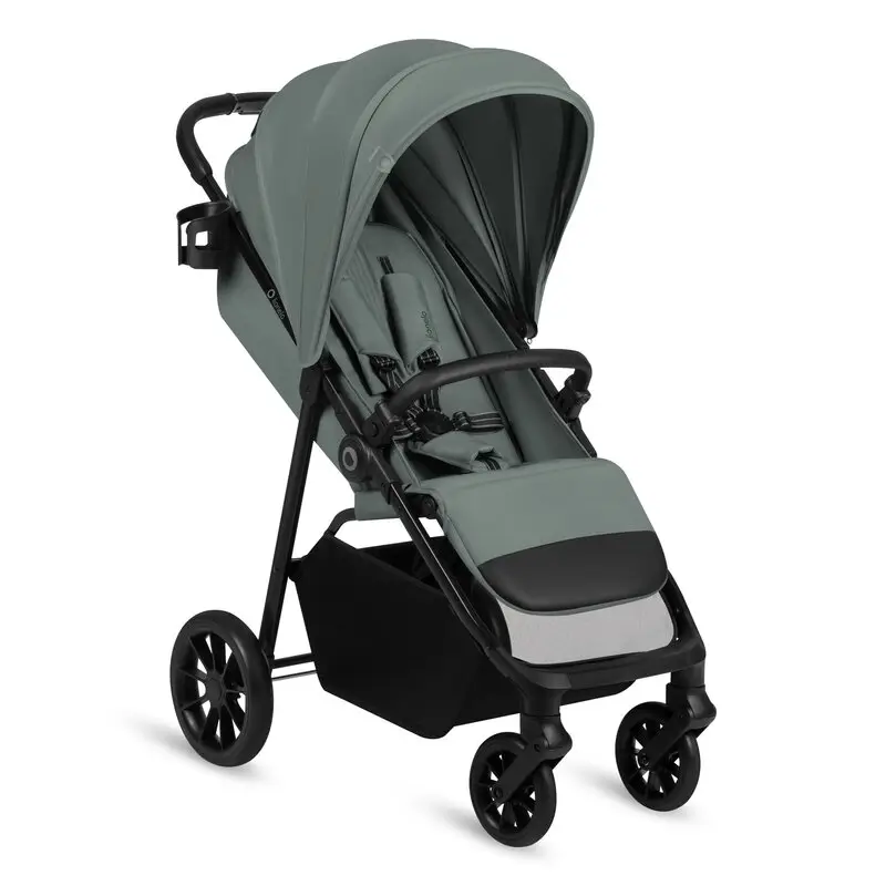 Carucior sport, Lionelo, Emerald, Pliere cu o mana, Copertina XXL UPF50+, Spatar reglabil, Suspensie completa, Roti EVA, 6- 48 luni, Pana la 22 kg, Verde