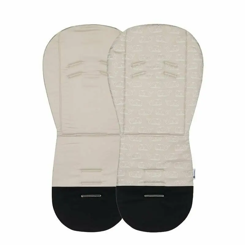 Salteluta pentru carucior, Petite&Mars, Foamy, Din spuma cu memorie, 86 x 42 cm, Reversibila, Universala, Design balenute, Bej