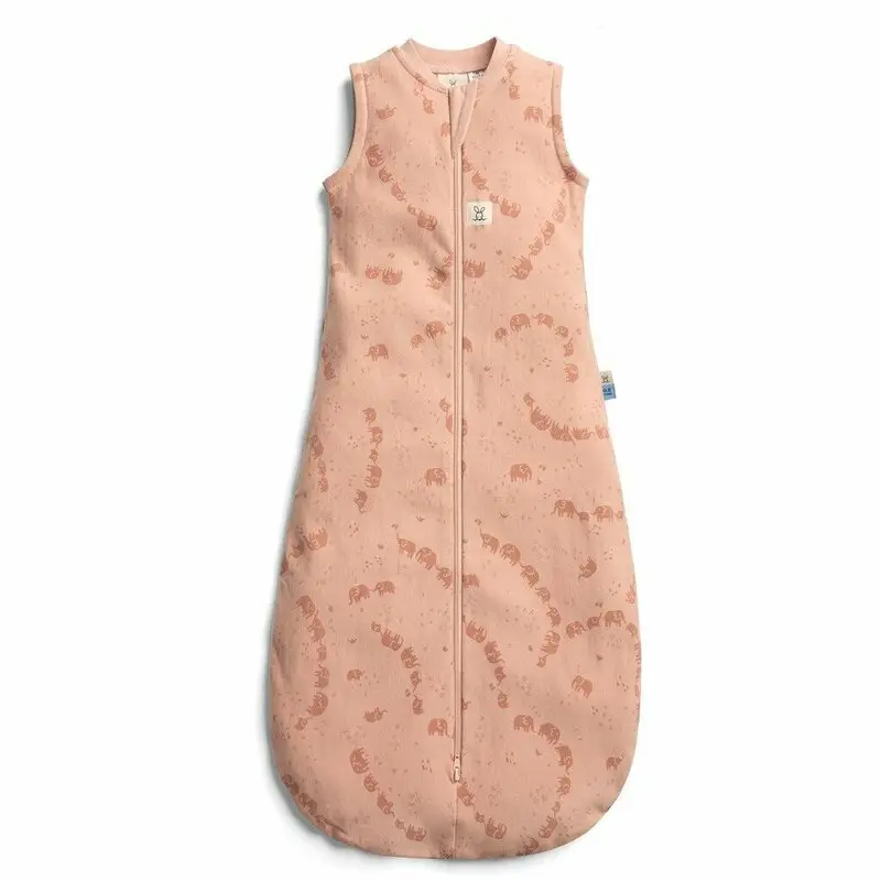 Sac de dormit, ErgoPouch, Jersey, 3-12 luni, 6-10 kg, TOG 0.2, Bumbac organic, Fermoar bidirectional, Lavabil la masina, Croiala slim fit, Certificat non-toxic, Premiat in Australia, Model elefantel, Roz