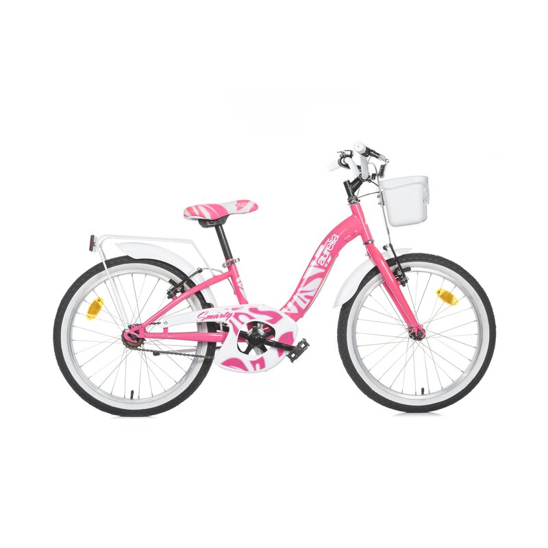 Bicicleta cu pedale, Dino Bikes, City Smarty, 20 inch, Roz si alb
