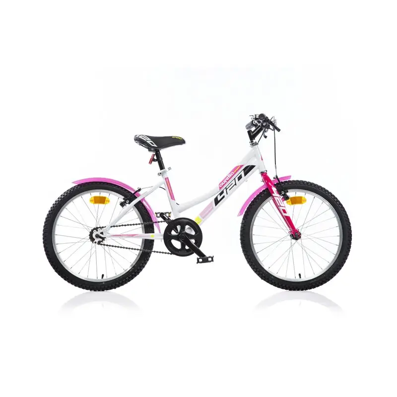 Bicicleta cu pedale, Dino Bikes, Mountain Bike, 20 inch, Pana la 130 cm, White/pink