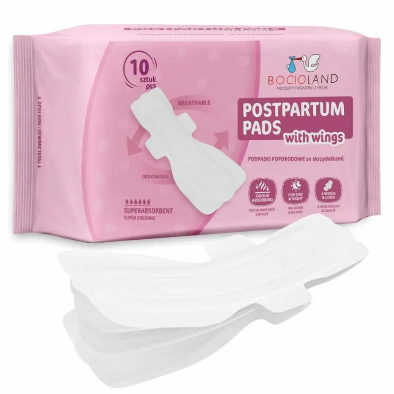 Tampoane absorbante postnatale, Bocioland, Ultra moi, 6 straturi, L, 10 buc