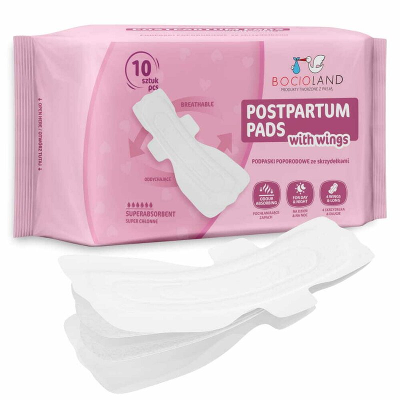 Tampoane absorbante postnatale, Bocioland, Ultra moi, 6 straturi, L, 10 buc