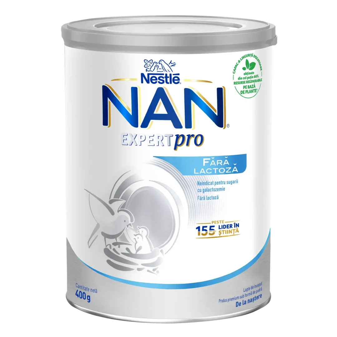 Formula de lapte Fara Lactoza Nan Expert Pro, +0 luni, 400 g, Nestle
