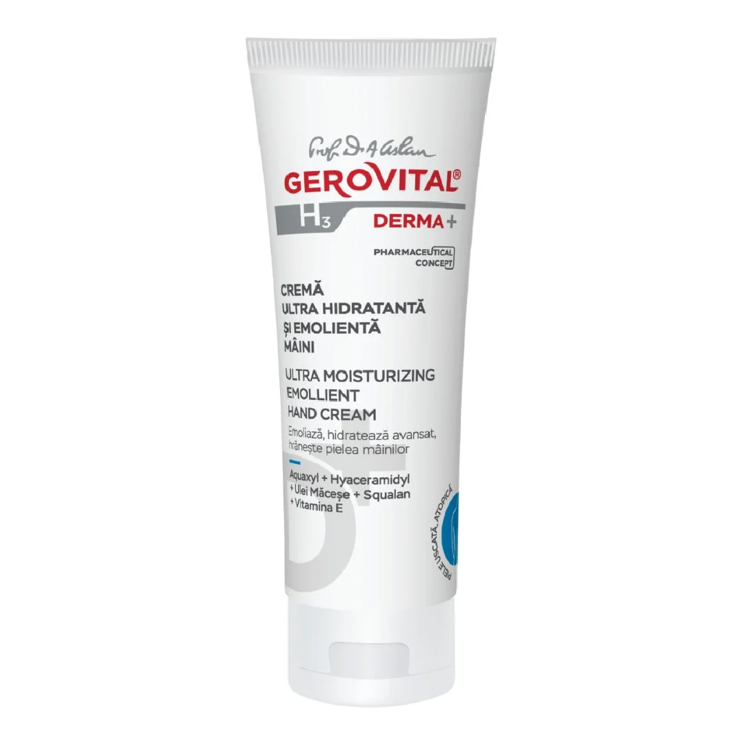 Crema de maini ultra hidratanta si emolienta H3 Derma+, 100 ml, Gerovital