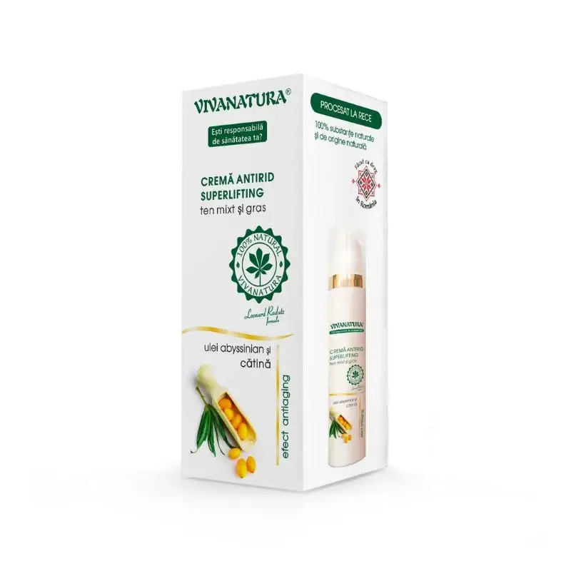 Crema Antirid Superlifting ten mixt si gras, 45 ml, VivaNatura