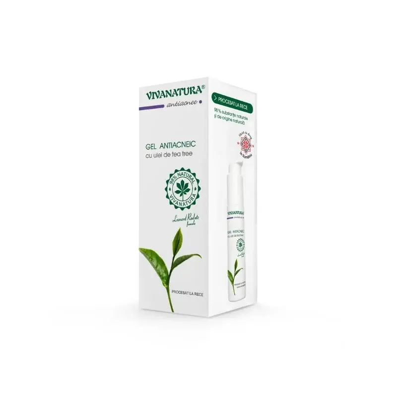 Gel antiacneic ulei Tea tree, 50 ml, VivaNatura