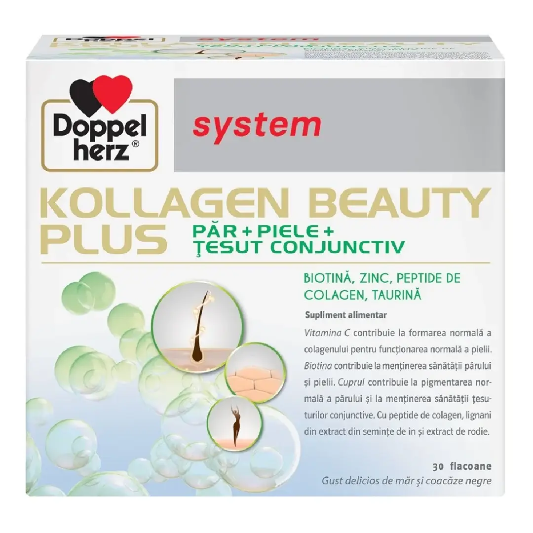 Kollagen System Beauty Plus, 30 flacoane, Doppelherz