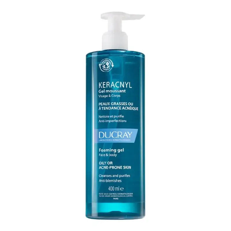 Gel spumant pentru pielea cu tendinta acneica Keracnyl, 400 ml, Ducray
