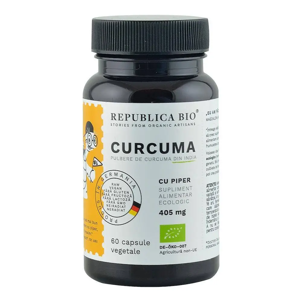 Curcuma cu piper 60 capsule, Republica BIO