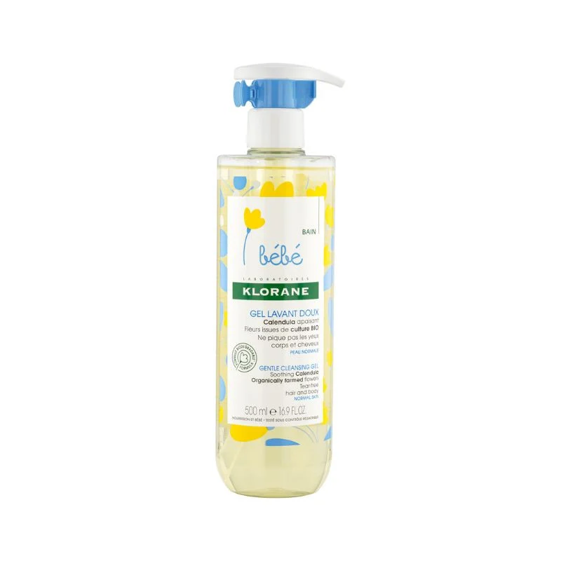 Gel spumant pentru par si corp, 500 ml, Klorane Bebe