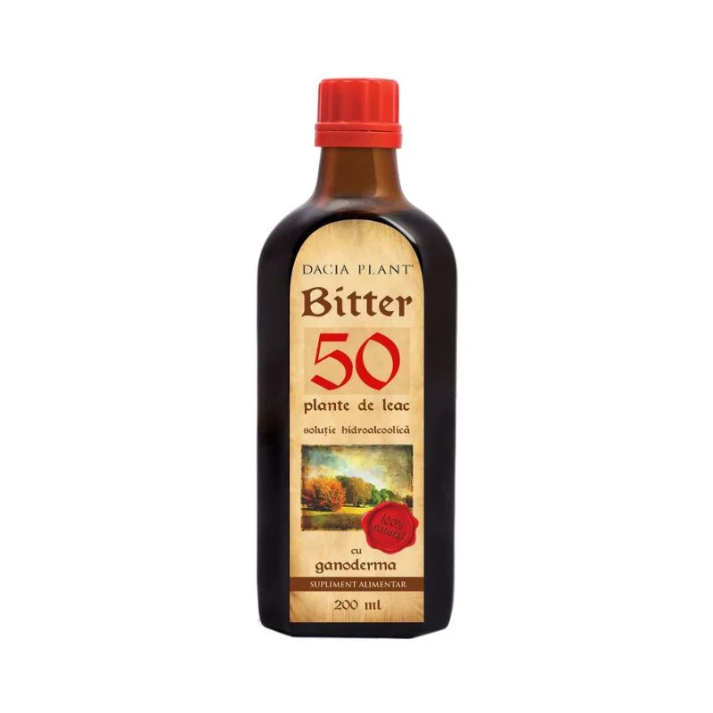 Bitter din 50 de plante cu Ganoderma, 200 ml, Dacia Plant