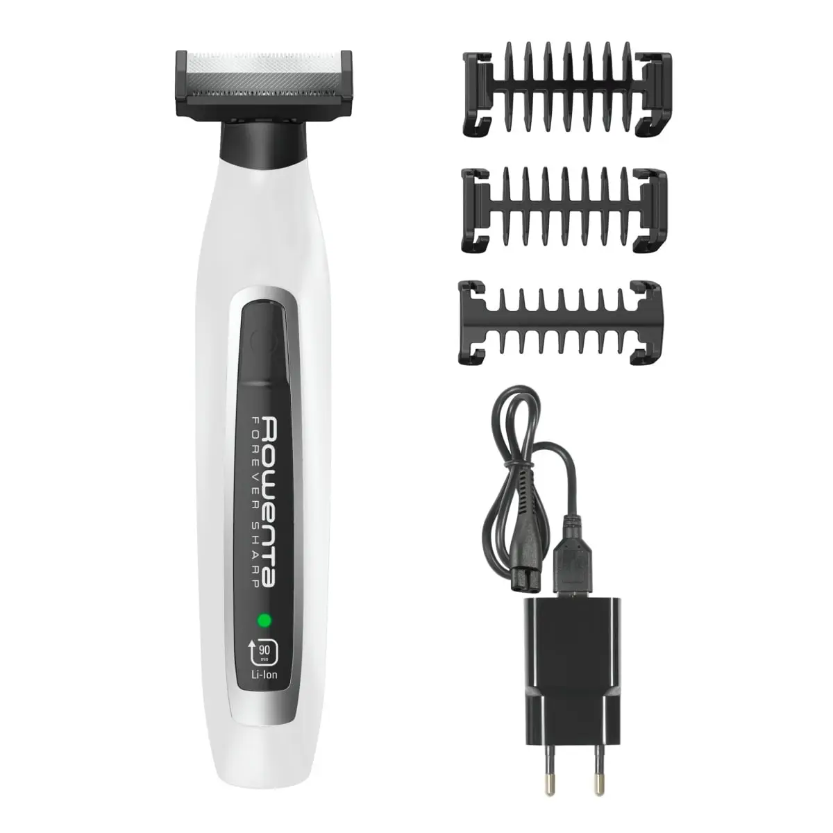 Aparatul hibrid de tuns  conturat și bărbierit Rowenta Forever Sharp TN6010F5  wet&dry  lame  inox cu tehnologie cu autoascutire  3 piepteni  negru/