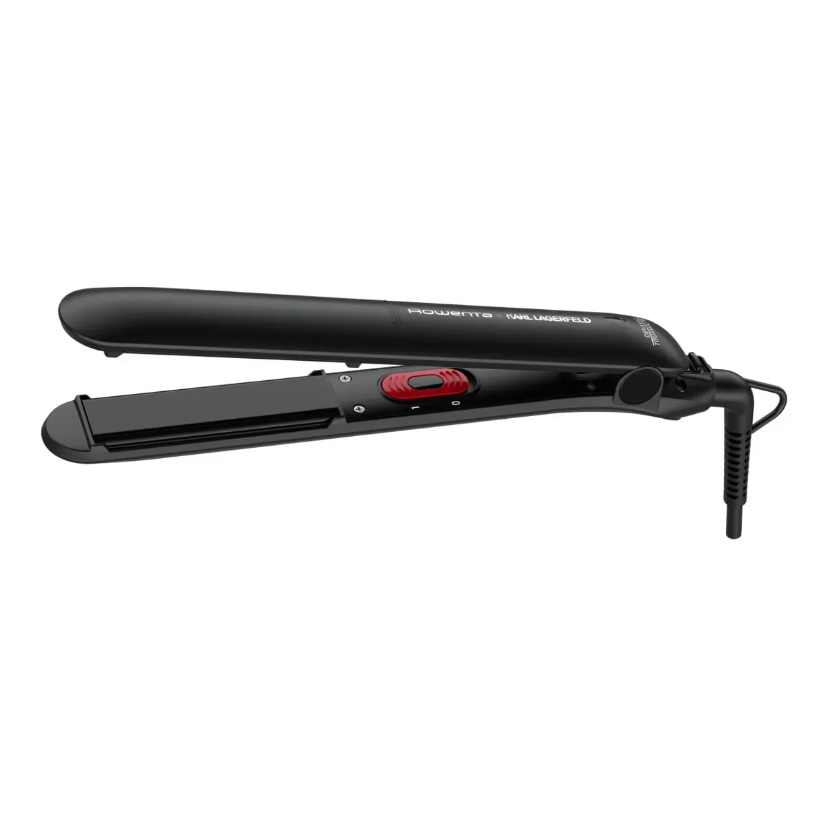 Placă de păr Rowenta EasyLiss Karl Lagerfeld SF161LF0  înveliș Ceramic Tourmaline  200 °C  Funcția Straight & Curl  negru