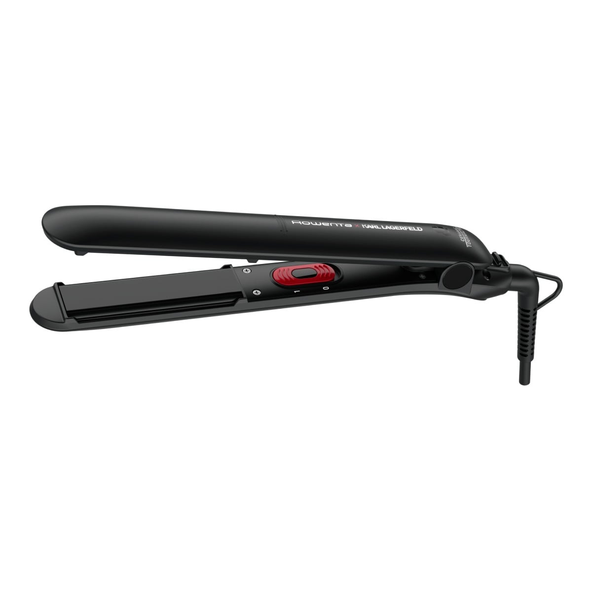Placă de păr Rowenta EasyLiss Karl Lagerfeld SF161LF0  înveliș Ceramic Tourmaline  200 °C  Funcția Straight & Curl  negru