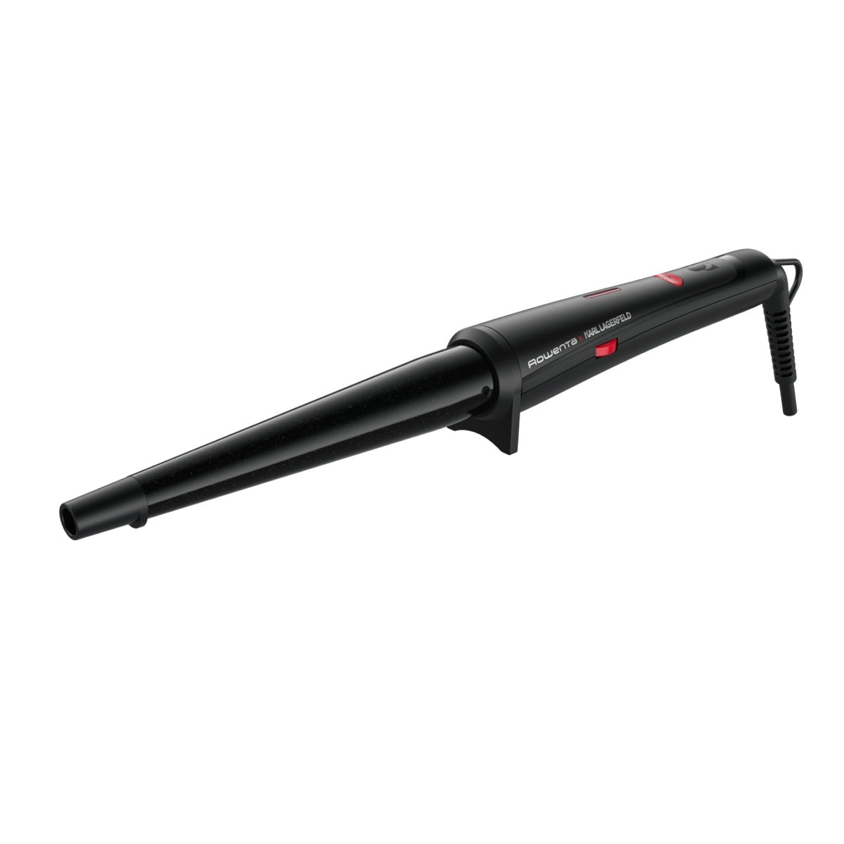 Ondulator de păr conic Rowenta Karl Lagerfeld CF324LF0  înveliș  Keratin & Glow  120-200 °C  mănușă de protecție  negru&roșu