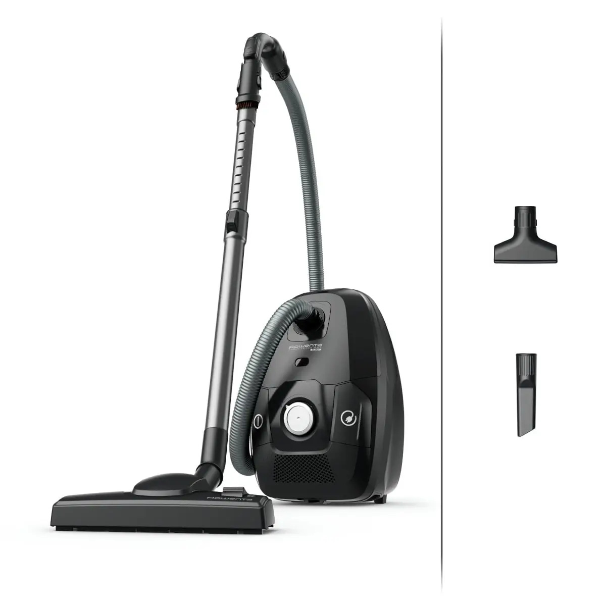 Aspirator cu sac Rowenta Green Force Max Silence RO6136EA  750 W  70% plastic reciclat  3 niveluri de filtrare  sac Hygiene+  Negru/argintiu 