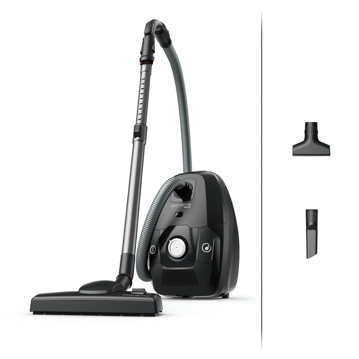 Aspirator cu sac Rowenta Green Force Max Silence RO6136EA  750 W  70% plastic reciclat  3 niveluri de filtrare  sac Hygiene+  Negru/argintiu 