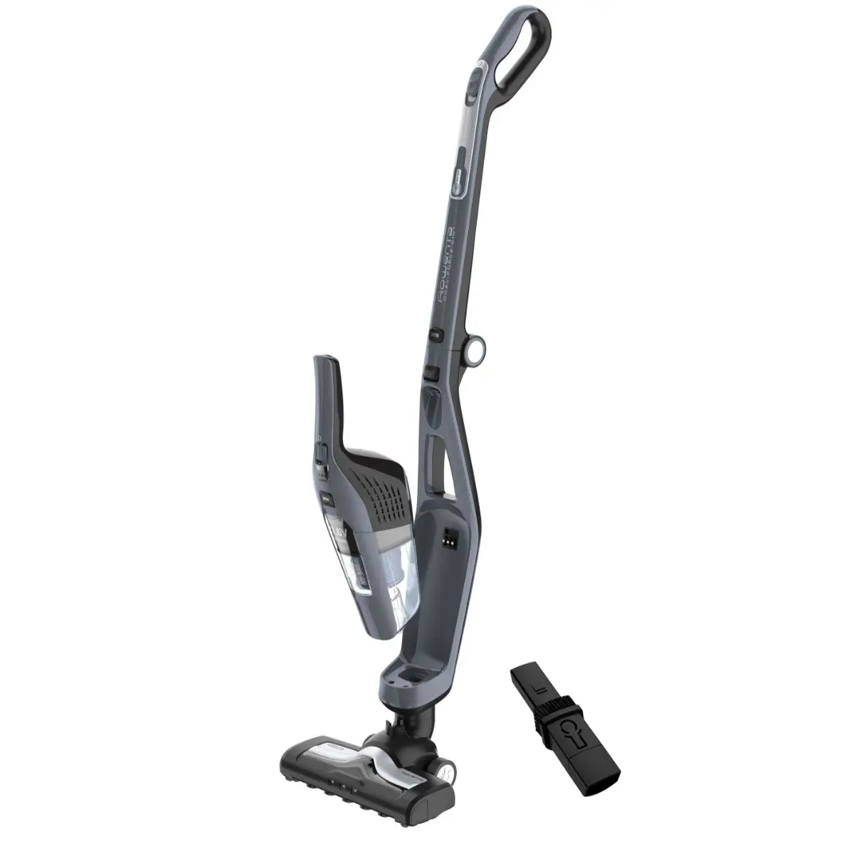 Aspirator vertical Rowenta Dual Force 2 in 1 RH6756WO  48W  21.6V  0.6L  autonomie 45 min  perie de aspirare rotativa  Gri