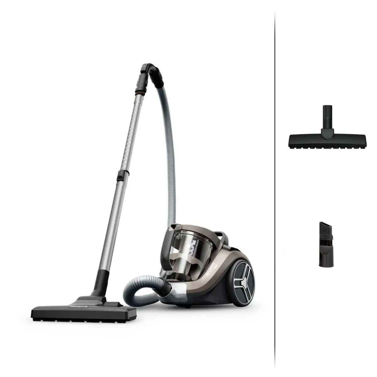 Aspirator fara sac Compact Power XXL RO4B30EA  900 W  recipient pentru praf 2.5 L  3 niveluri de filtrare  gri