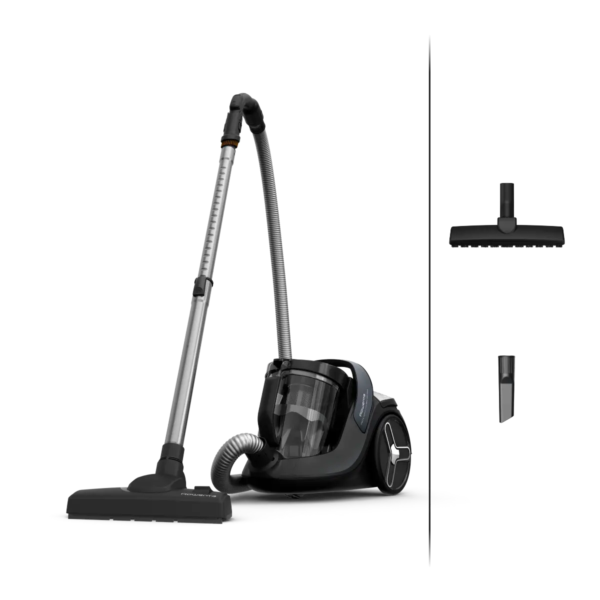 Aspirator fara sac ROWENTA Green Force Cyclonic Effitech® RO7C36EA  500 W  recipient pentru praf 2.5 L  design eco  filtrare tip HEPA  negru & gri
