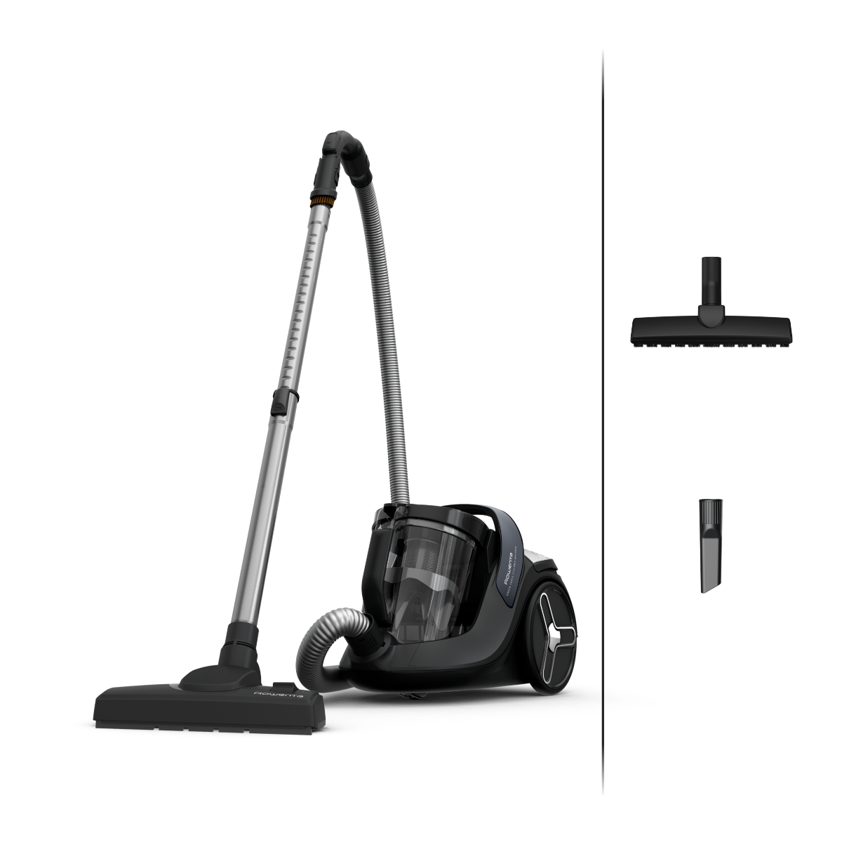 Aspirator fara sac ROWENTA Green Force Cyclonic Effitech® RO7C36EA  500 W  recipient pentru praf 2.5 L  design eco  filtrare tip HEPA  negru & gri