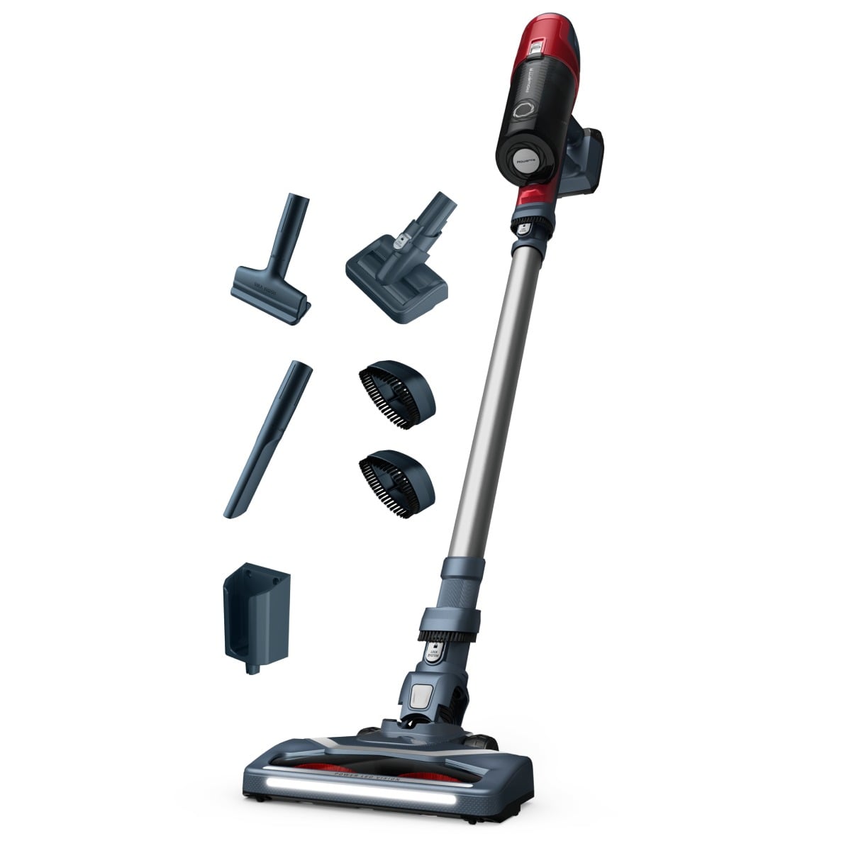 Aspirator vertical Rowenta X-PERT 6.60 RH6877WO  2 in 1  autonomie 45 minute  mod Eco  functie Boost  rosu & gri