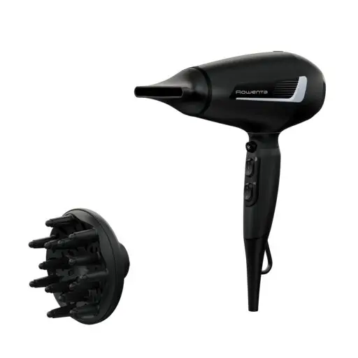 Uscator de par Rowenta PRO EXPERT CV8820F0  2100 W  invelis Tourmaline  concentrator 6 mm  jet aer rece  3 trepte temperatura  negru