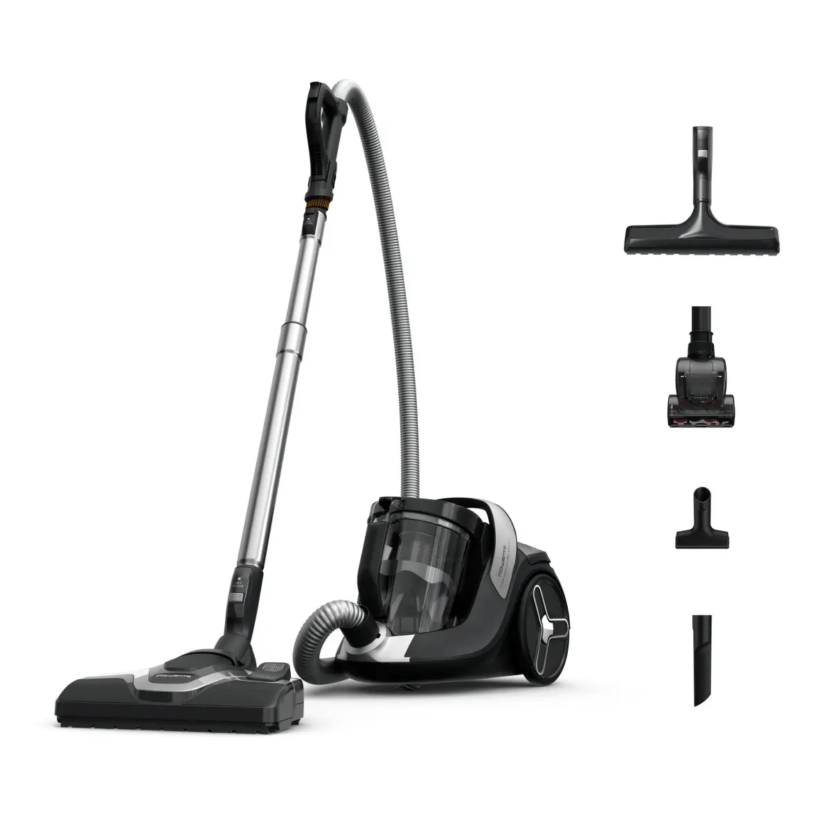 Aspirator fara sac ROWENTA Green Force Cyclonic Effitech®+ RO7C66EA  500 W  recipient pentru praf 2.5 L  design eco  filtrare tip HEPA  negru & verde
