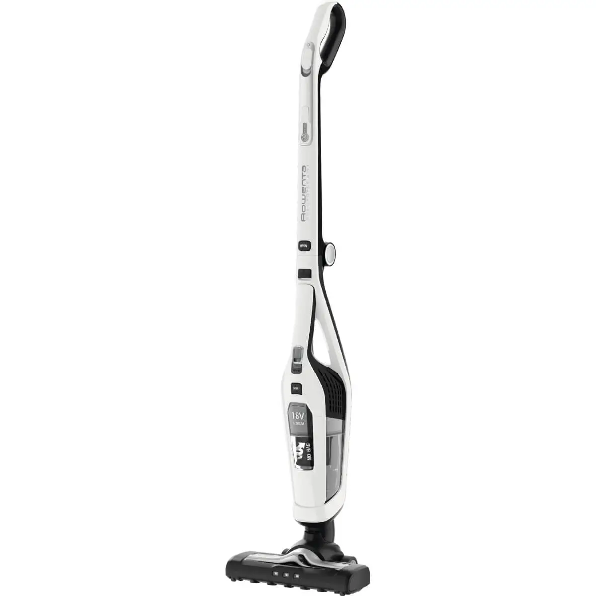 Aspirator vertical 2in1 Dual Force Rowenta RH6737WH  100W  18V  autonomie 45 min  2 viteze  recipient 0.6L  pliabil  alb