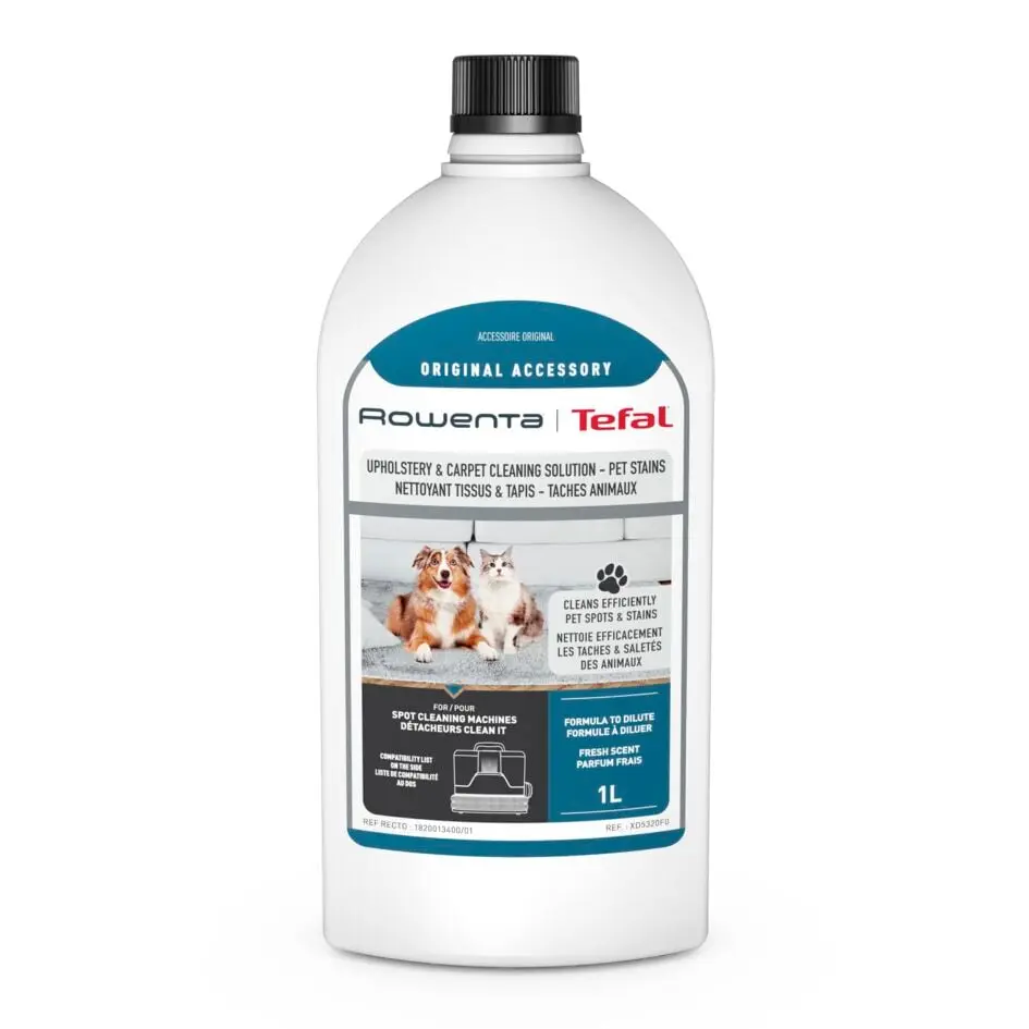 Detergent pentru aspirator cu spalare Rowenta XD5320F0 pentru textile  covoare si pete animale de companie  1 litru  compatibil cu aspiratorul pentru