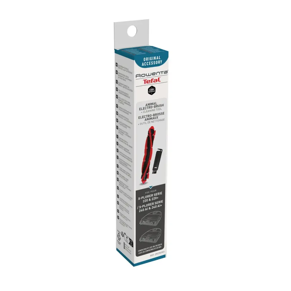 Kit Rowenta ZR294003 cu perie centrala si periuta de curatat  compatibil cu aspiratoarele robot Rowenta X-Plorer 220  220+  240 AI  240 AI+  seriile R